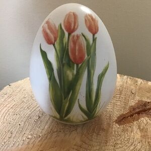 Ceramic  Easter Egg Tulip Motif